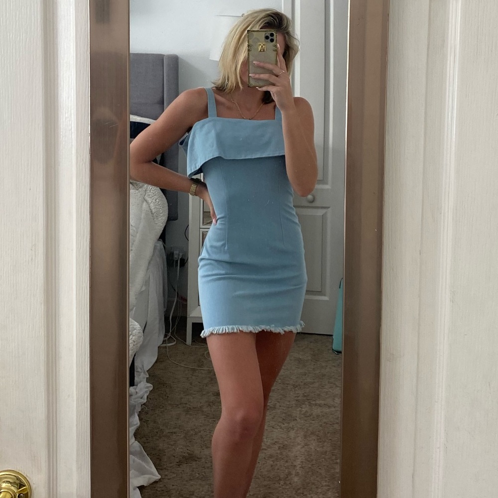 Off the shoulder jean dress